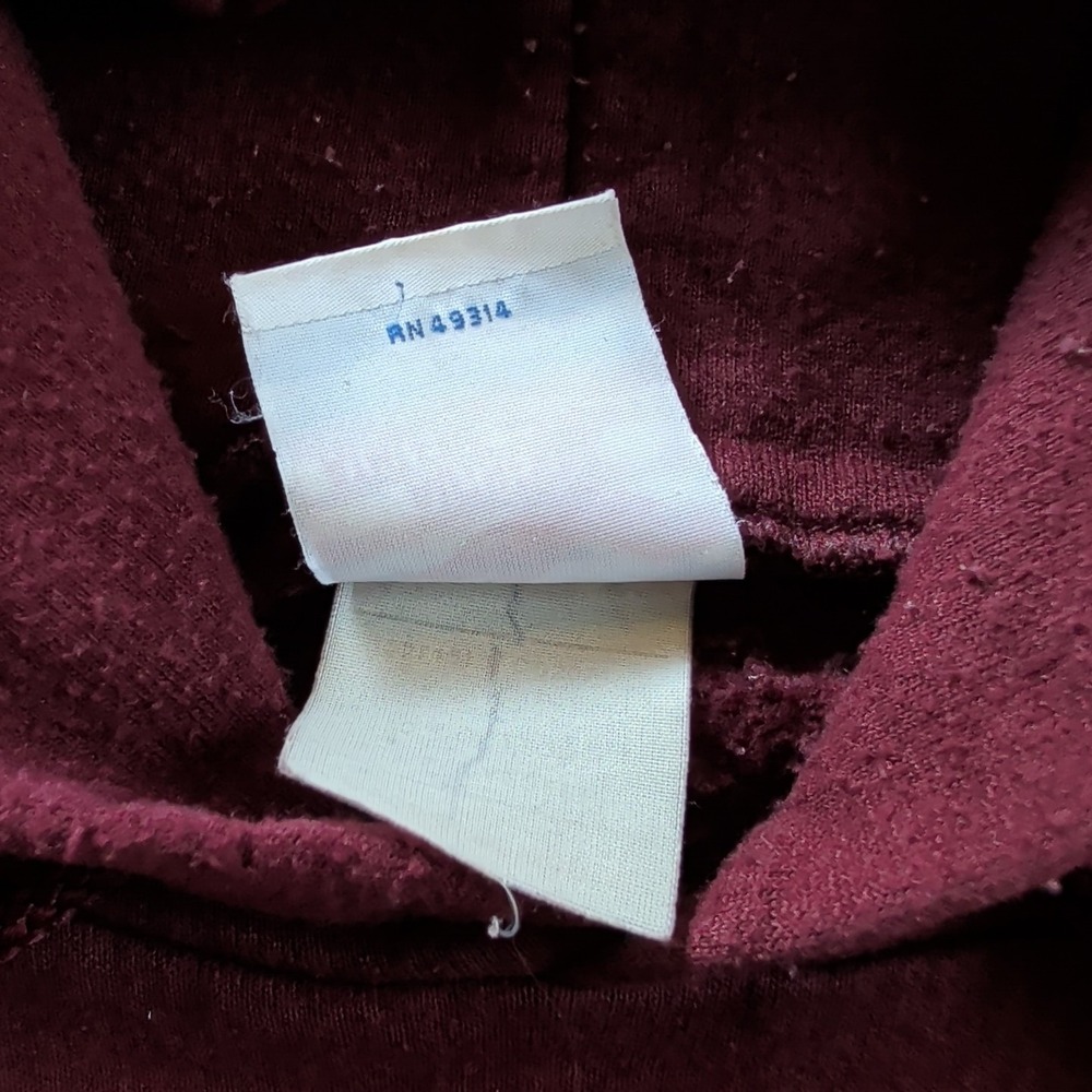 MIT Champion Hoodie Size XL Stitch Maroon Vintage Y2K Authentic Athletic Apparel - Picture 13 of 15